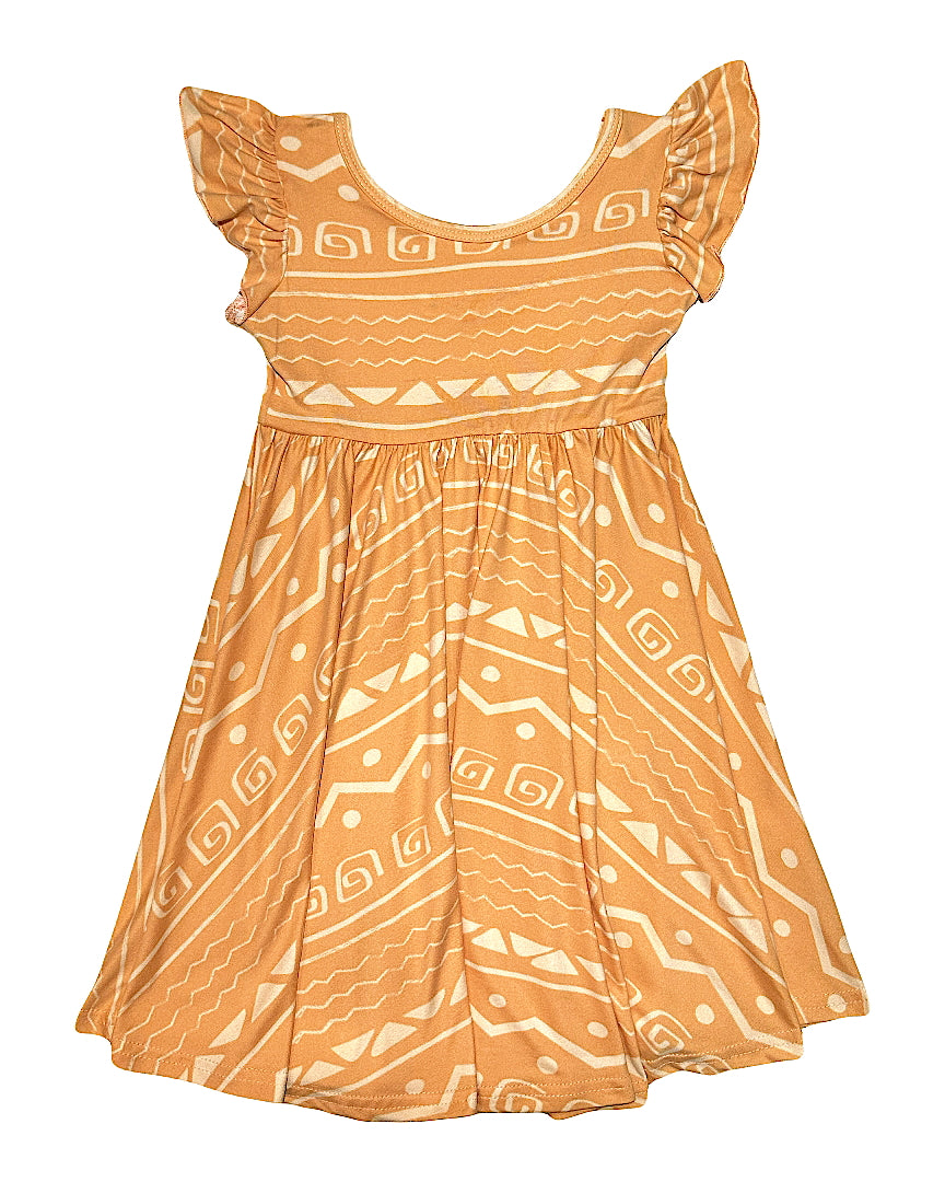 Tangerine Aztec Empire Dress