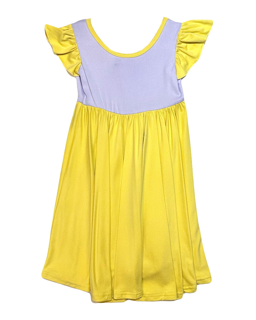 Lavender and Yellow Empire Dress