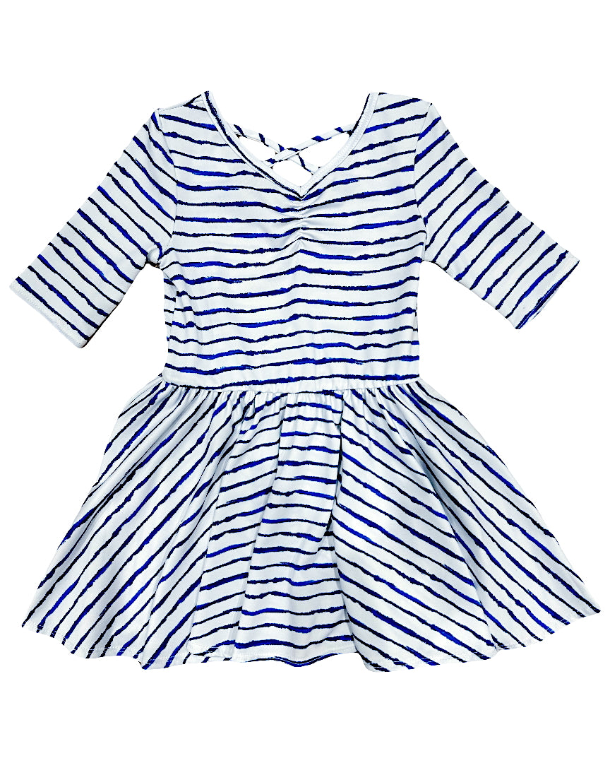 Blue Stripes Ballerina Dress