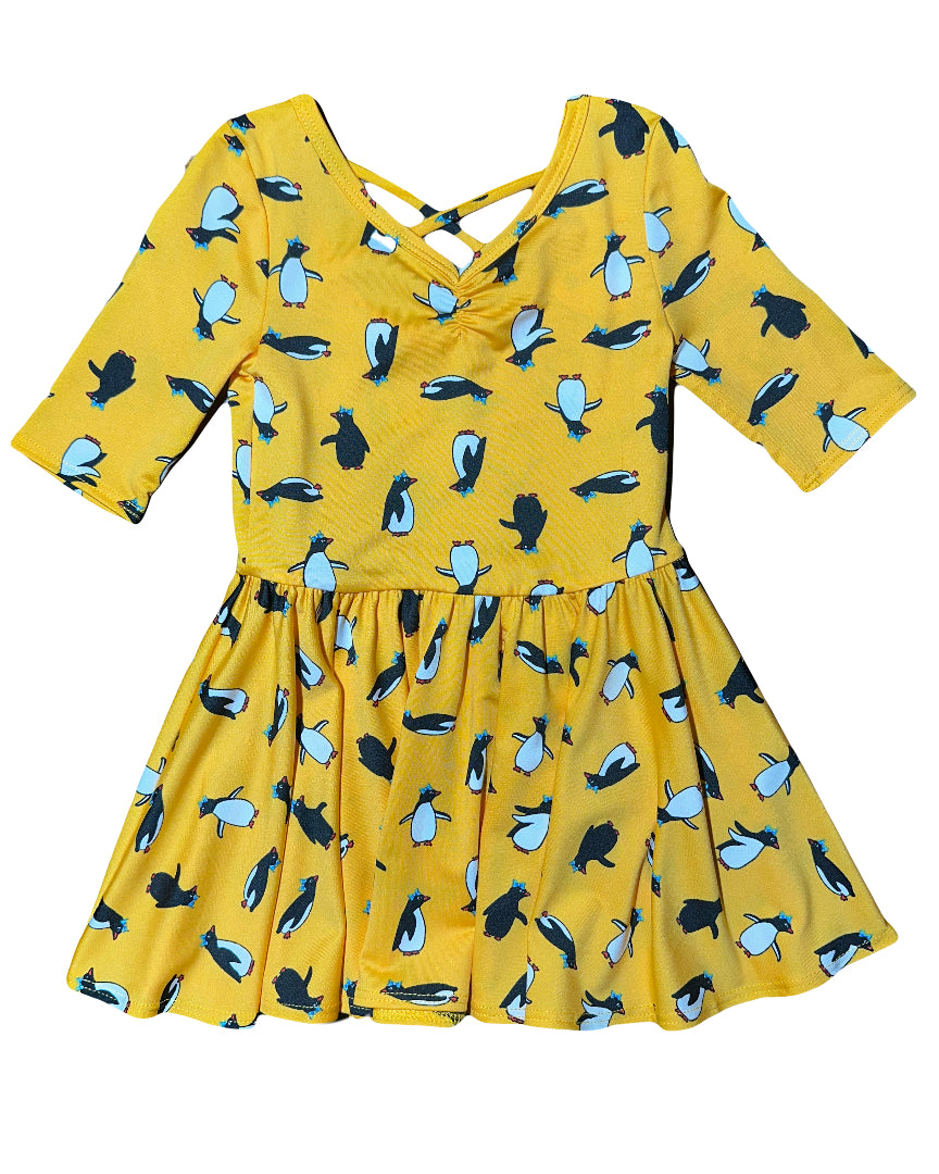 Yellow Penguins Ballerina Dress 🐧