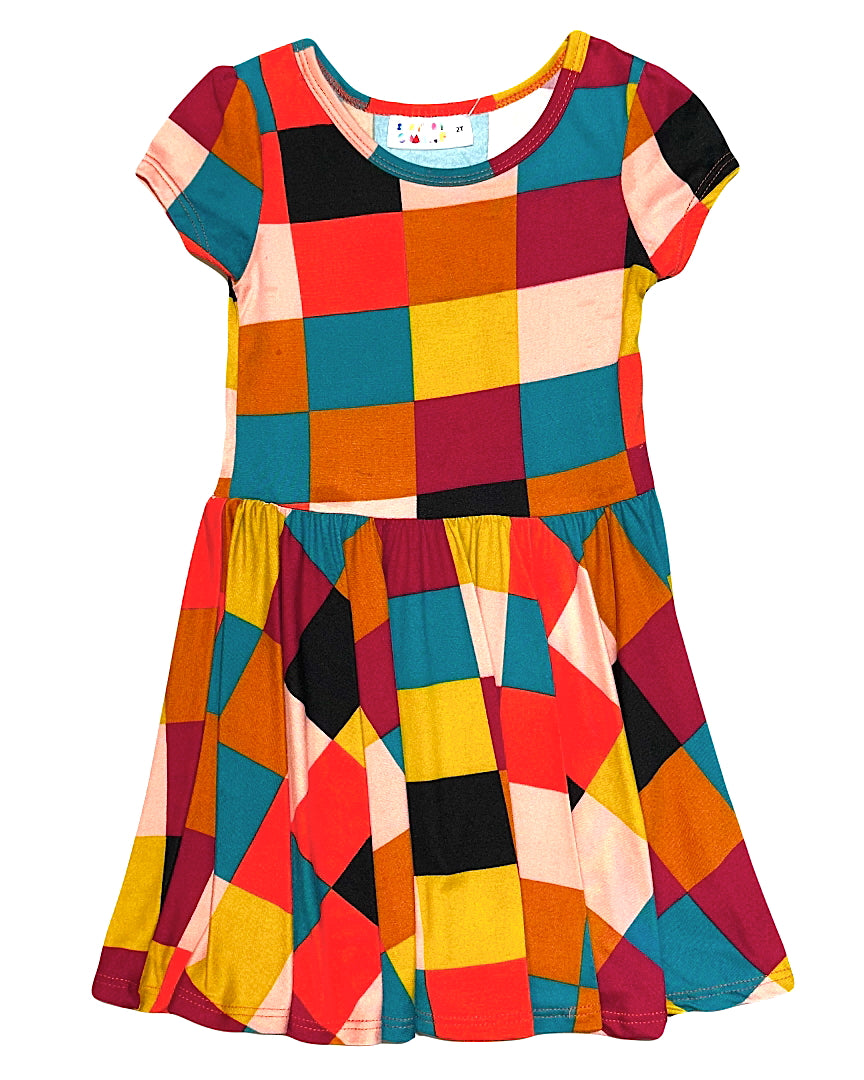 Colorblock Carnival Cap Dress