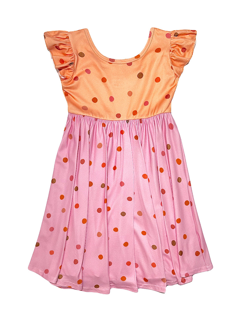 Peach & Bubblegum Dot Empire Dress