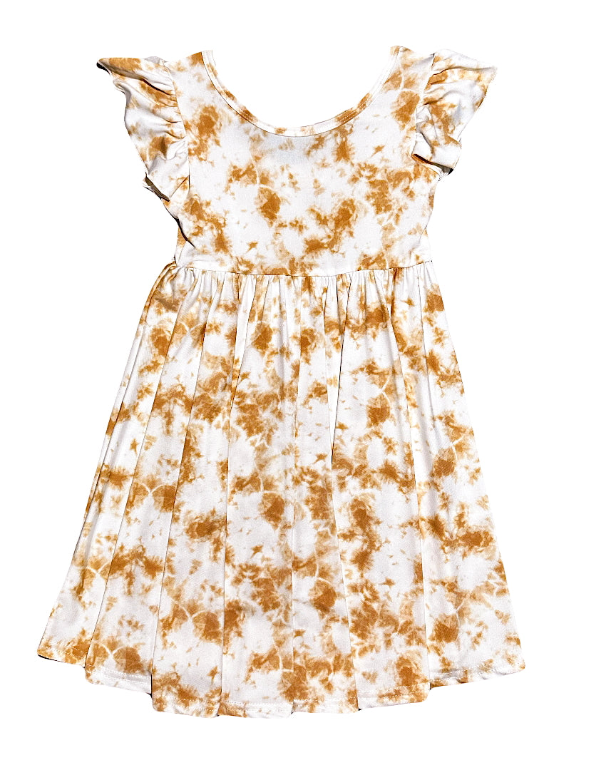 Orange Tie Dye Empire Dress