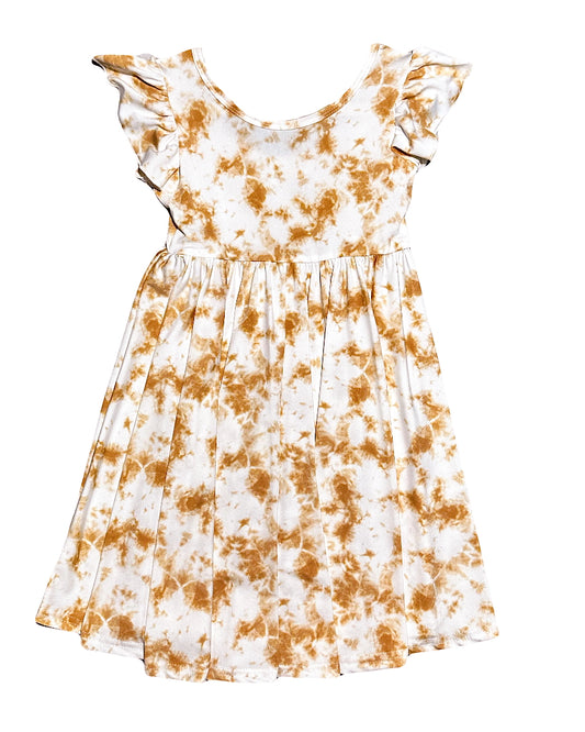 Orange Tie Dye Empire Dress