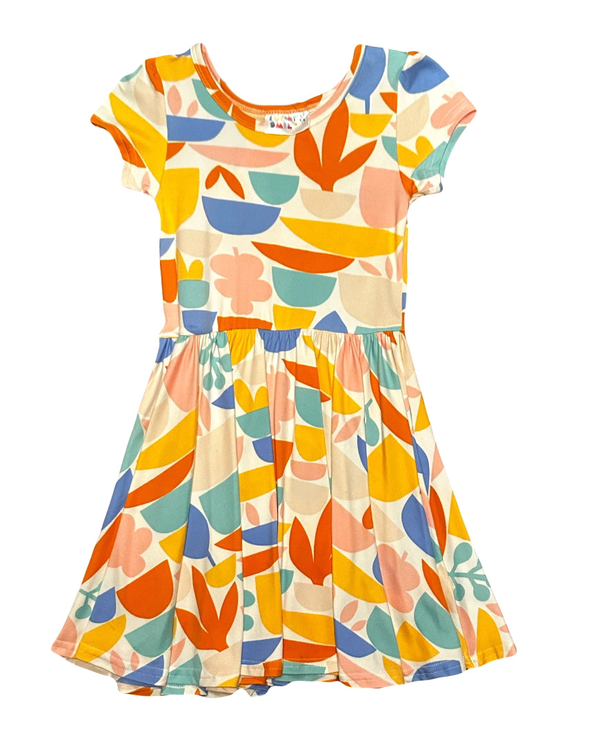 Modern Mosaic Cap Dress