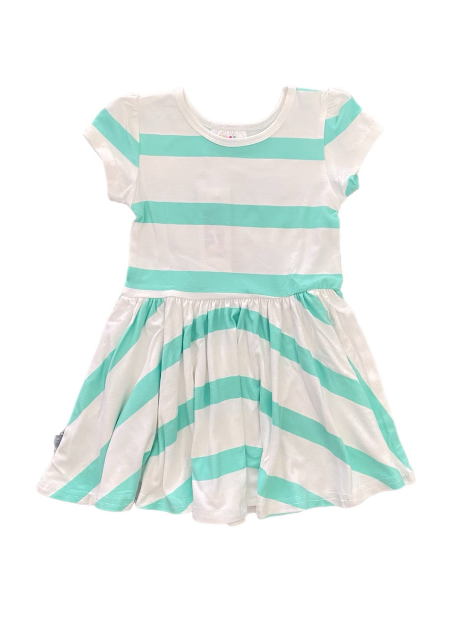 Mint Wide Lines Cap Dress
