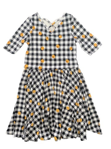 Yellow Dots on Gingham Ballerina Dress
