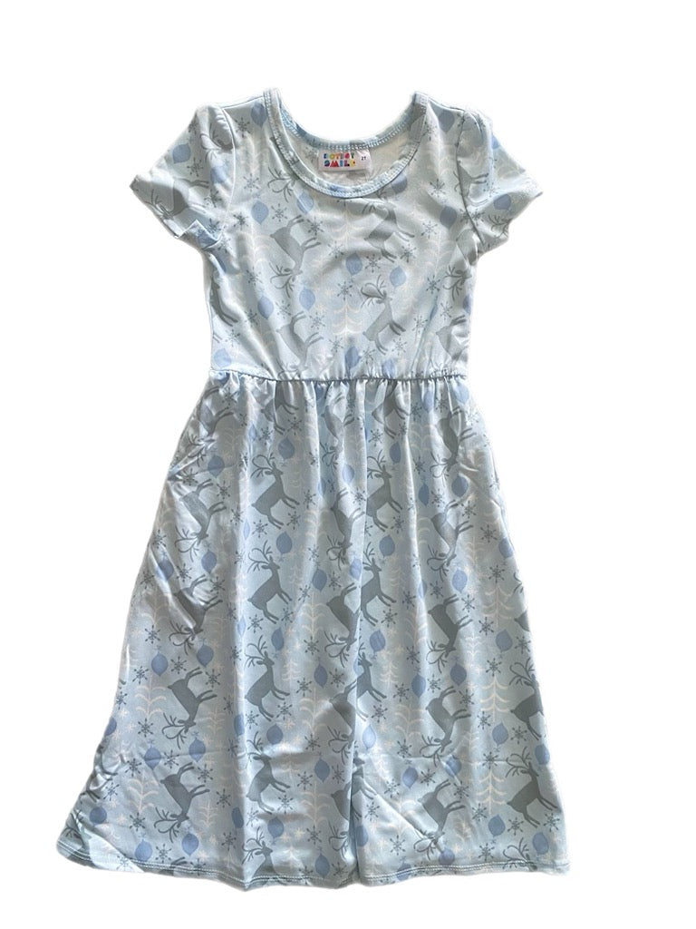 Winter Reindeer Maxi Dress