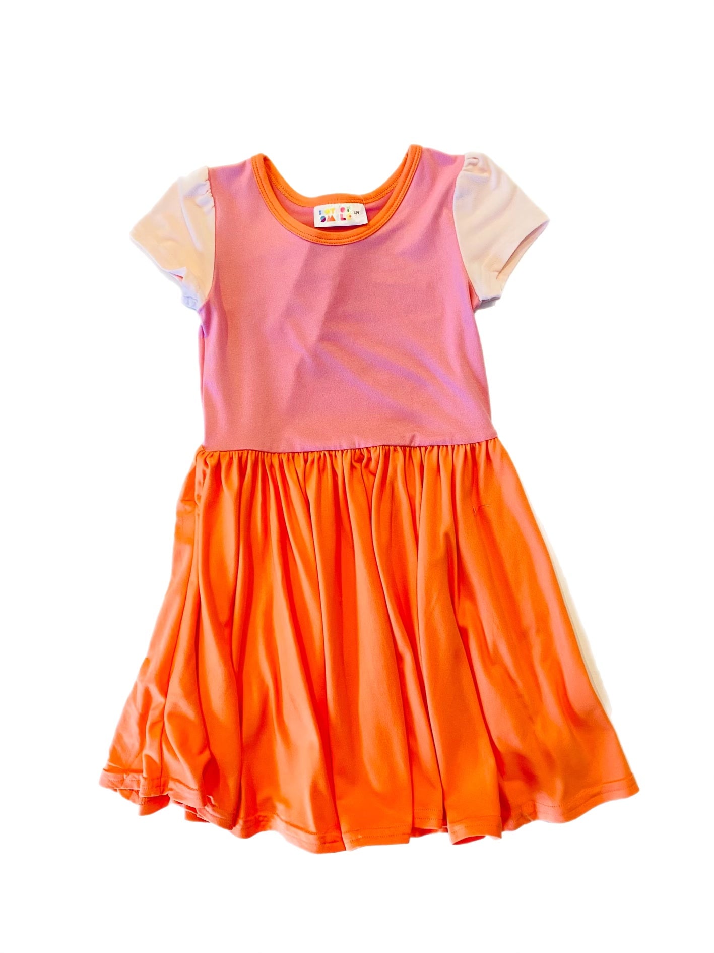 Color Blocked Cap Dress