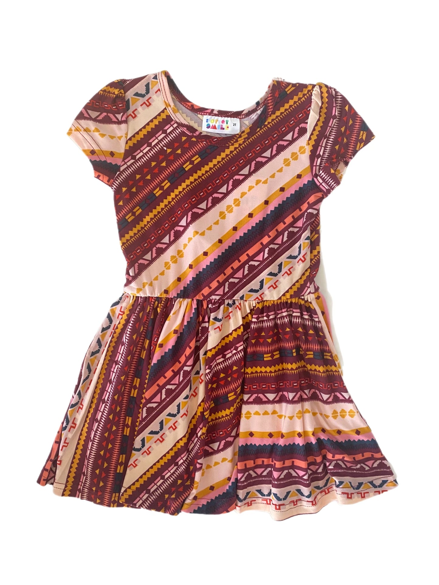 Burgundy Quilted Cap Dress