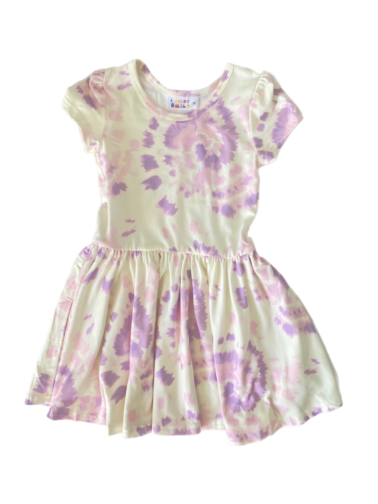 Purple Tie Dye Swirl Cap Dress