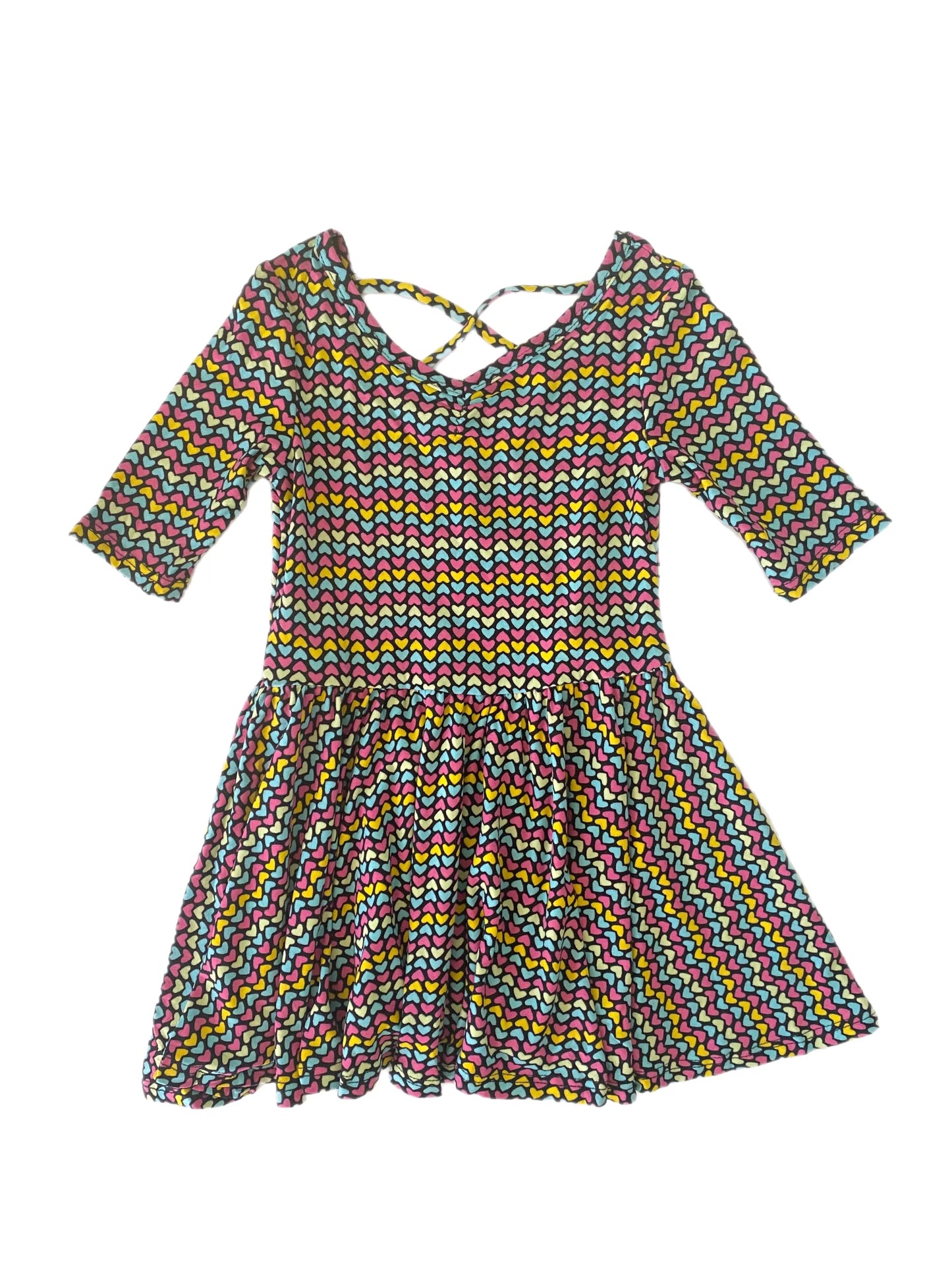 Multi-Colored Hearts Ballerina Dress
