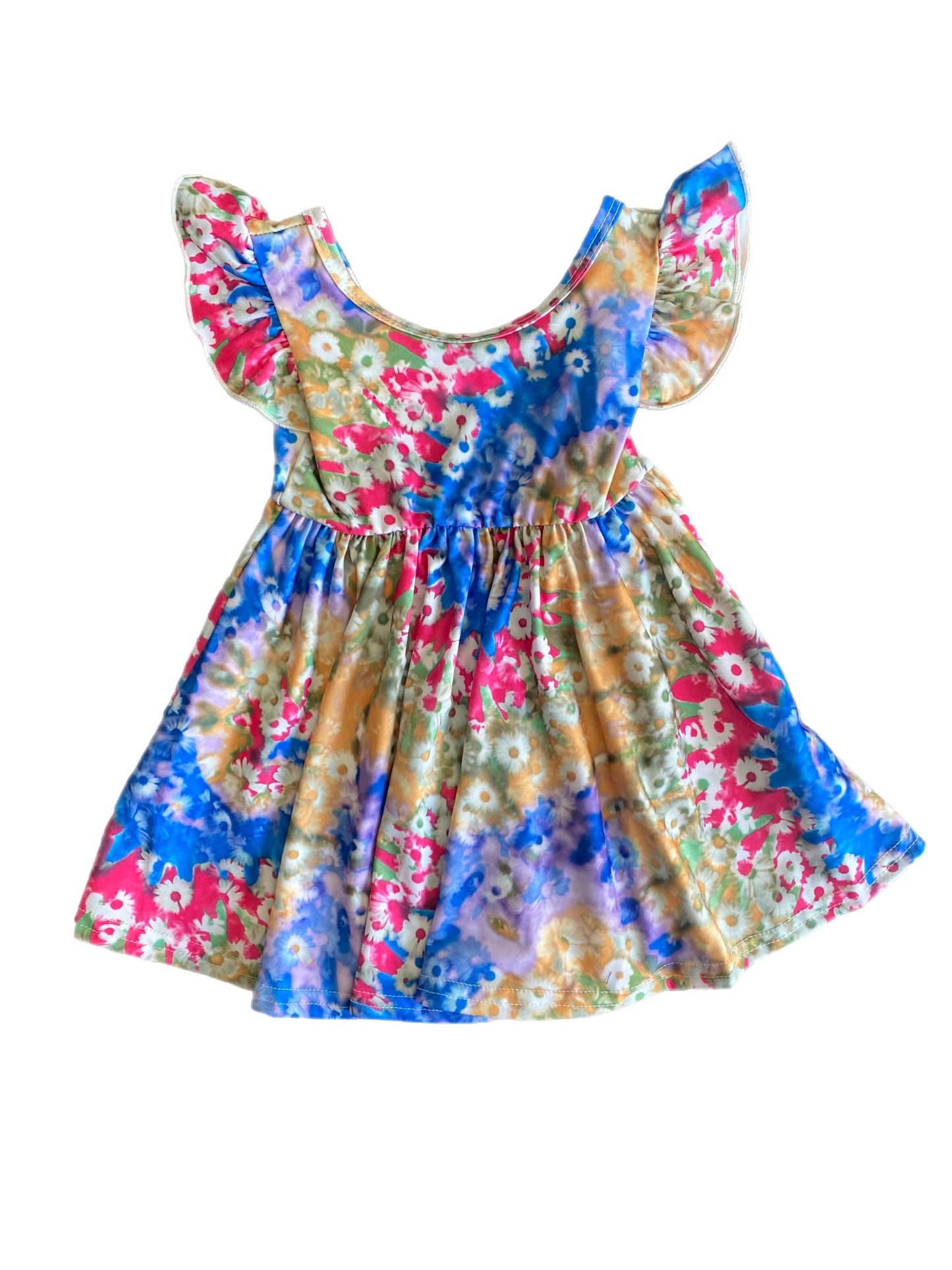 Tie Dye Floral Empire Dress
