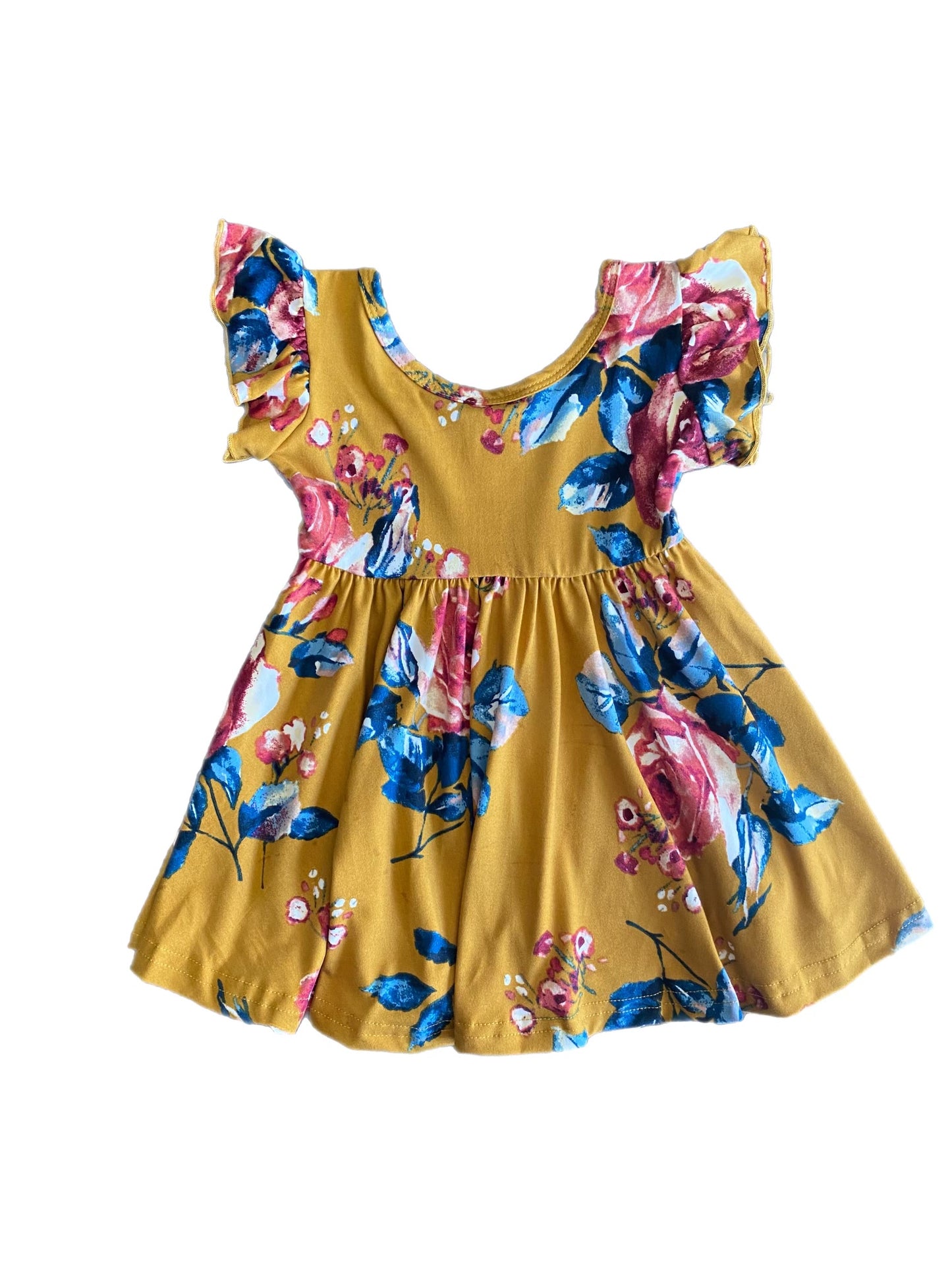 Mustard Bouquet Empire Dress 💐
