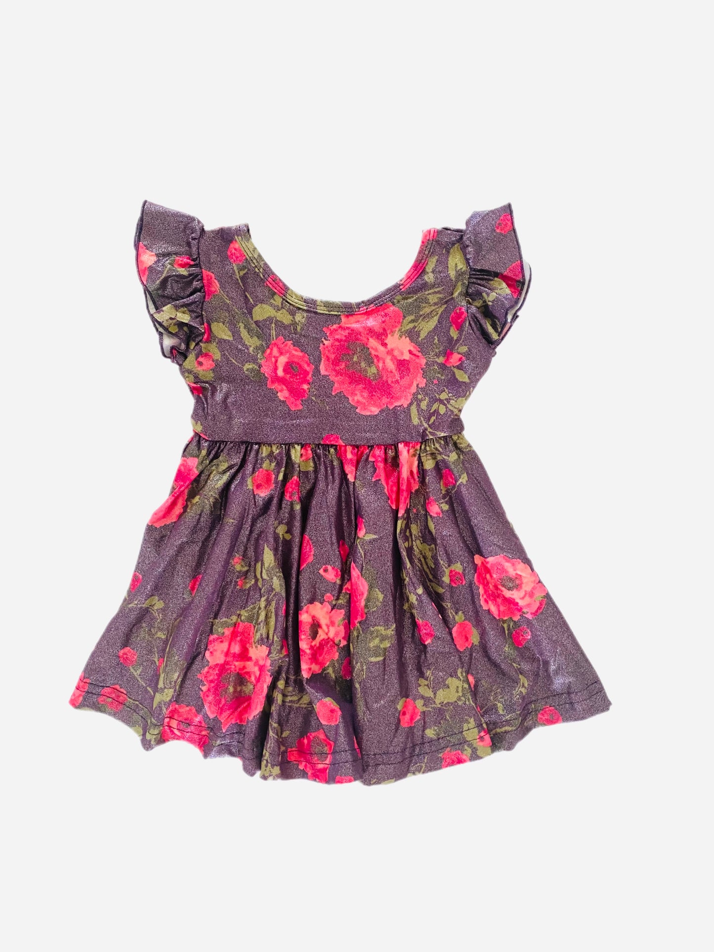 Black & Velvet Rose Empire Dress