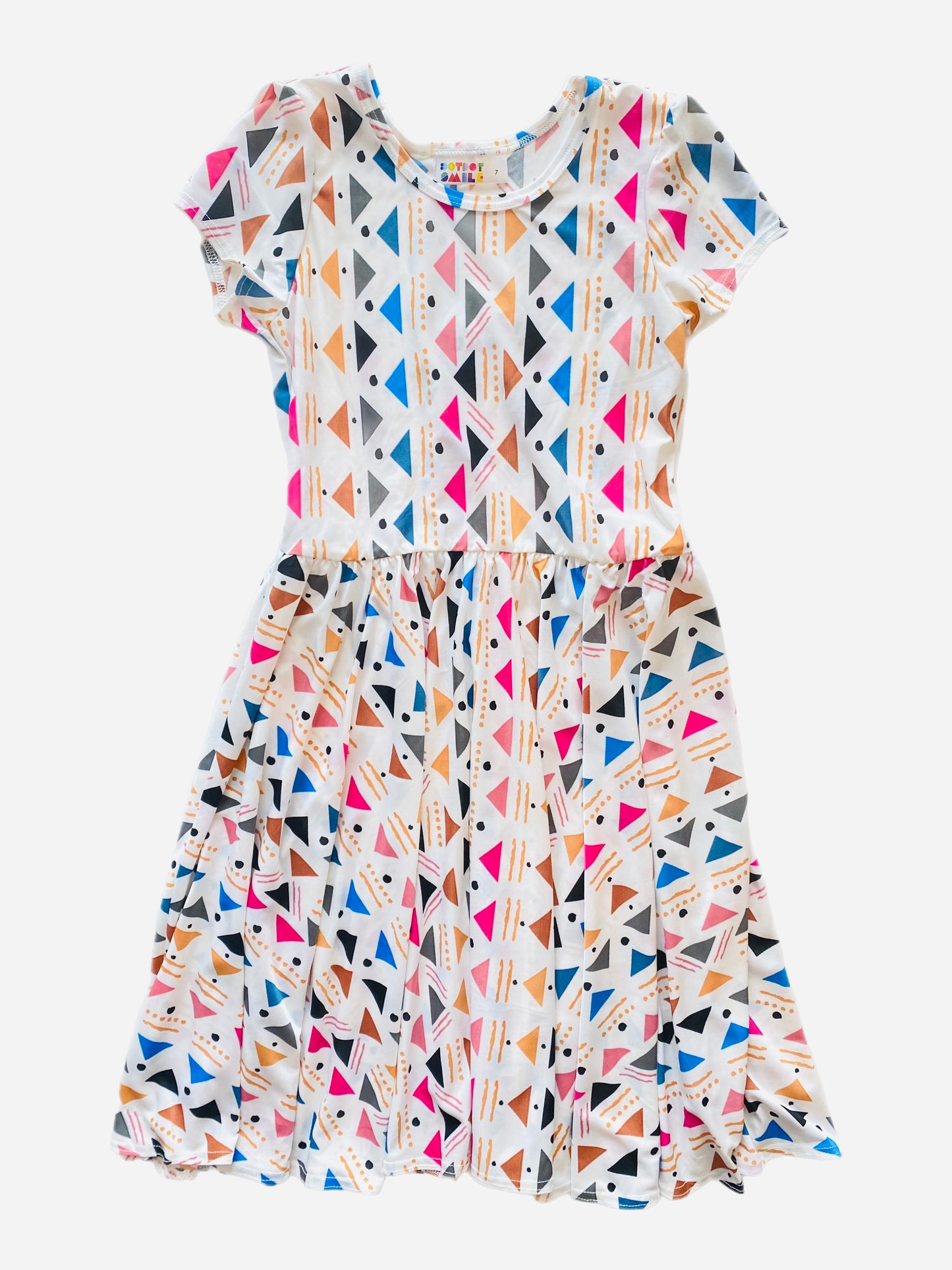 Bright Geometrics Cap Dress