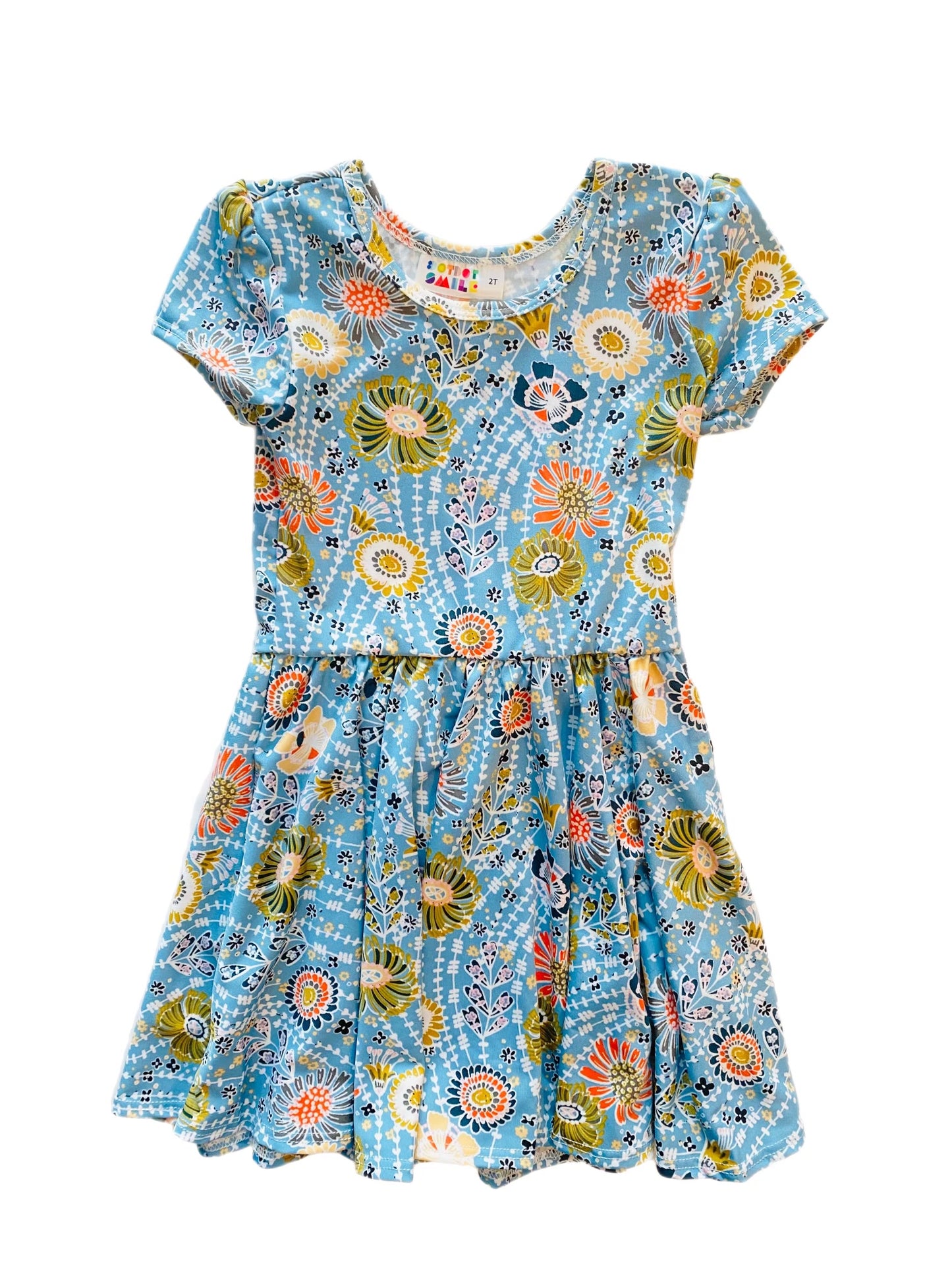 Turquoise Garden Cap Dress