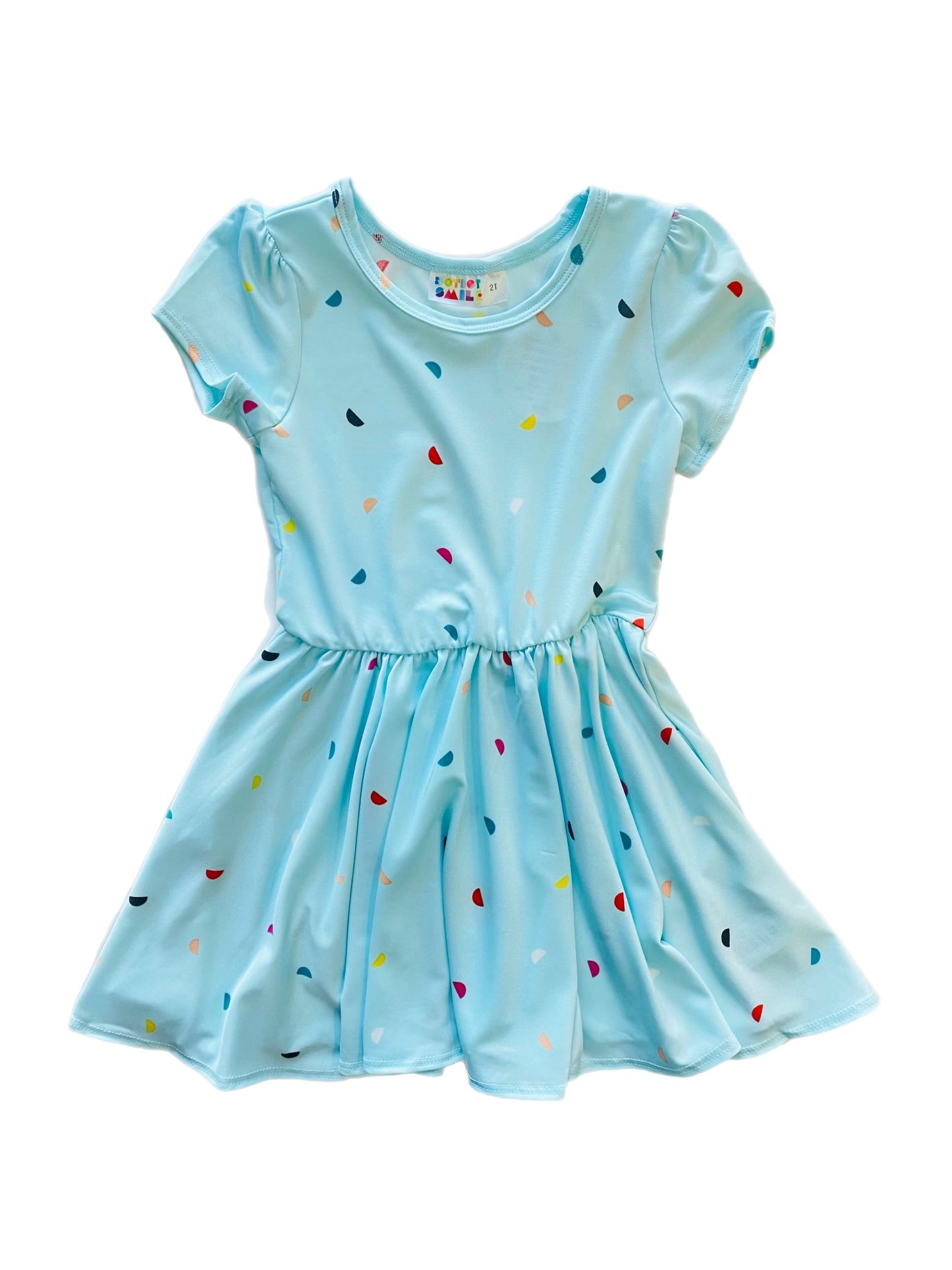 Rainbow Specked Cap Dress