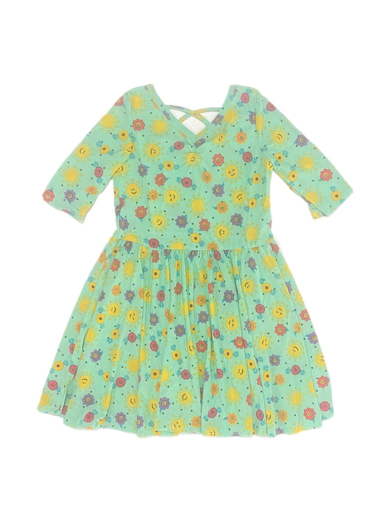 Green Sunshine and Smiles Ballerina Dress