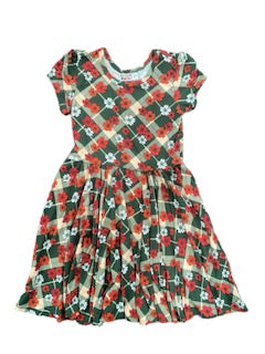 Festive Floral Cap Dress