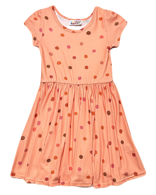 Peachy Polka Cap Dress πβ¨