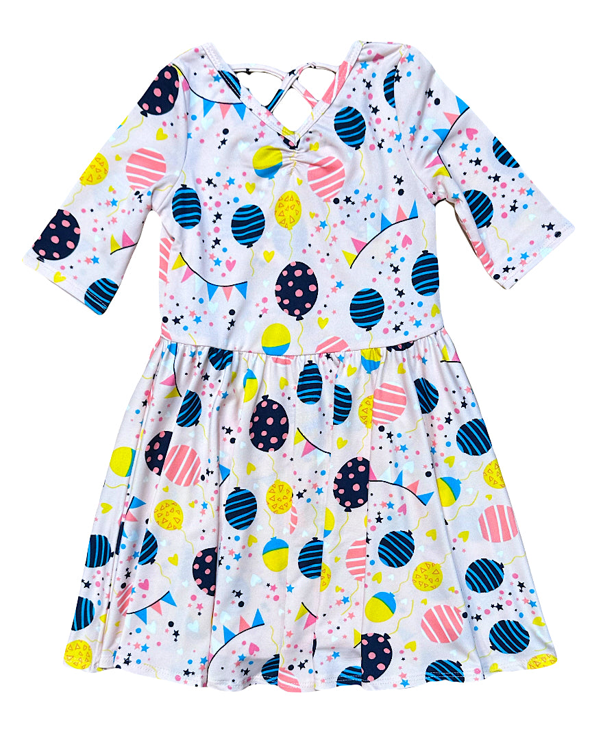 Birthday Themed Twirly Dress for Girls