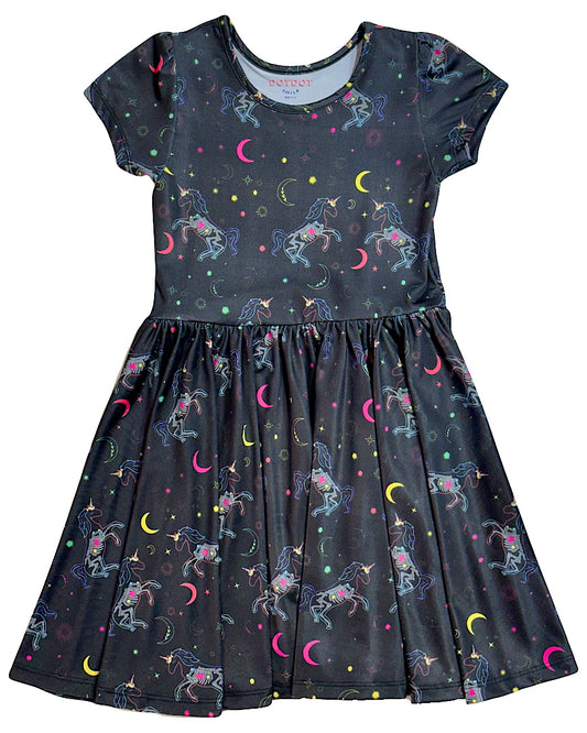 Skeleton Sparkle Unicorn Cap Dress ๐ฆ๐