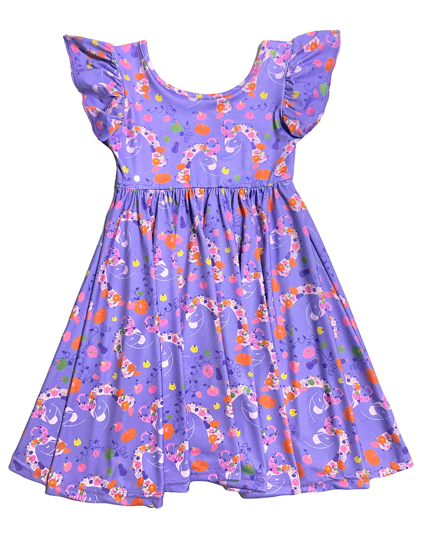 Enchanted Cornucopia Unicorn Empire Dress 🎃🦄