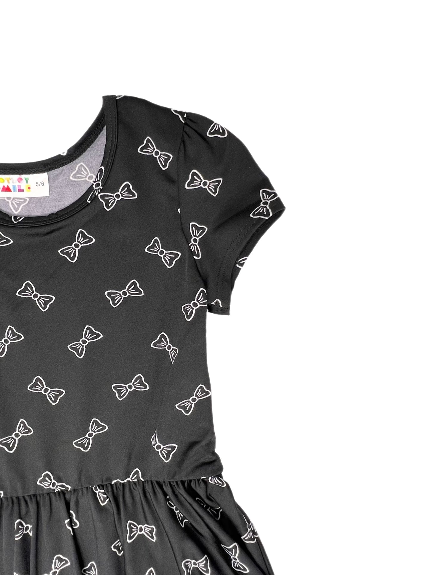 Black Bows Cap Dress