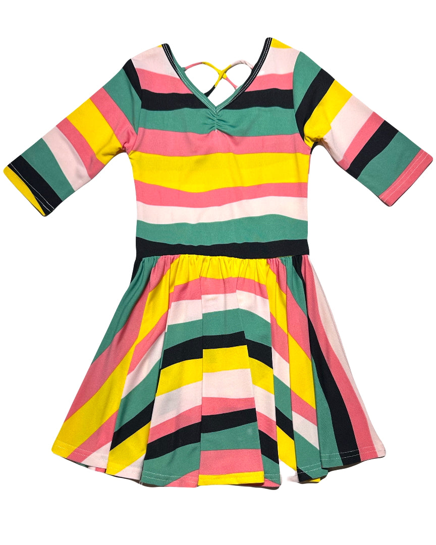 Golden Hour Stripes Ballerina Dress ☀️✨