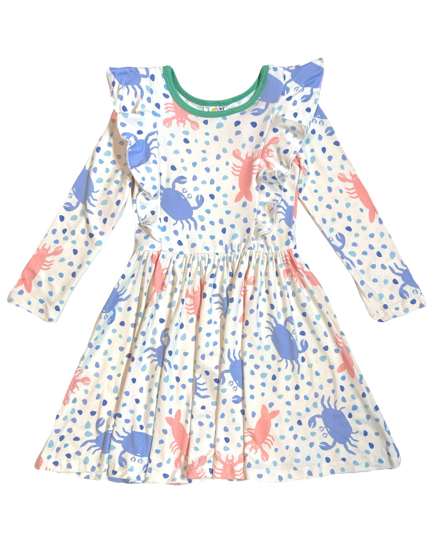 Crabby Cutie Ruffle Dress 🦀💙