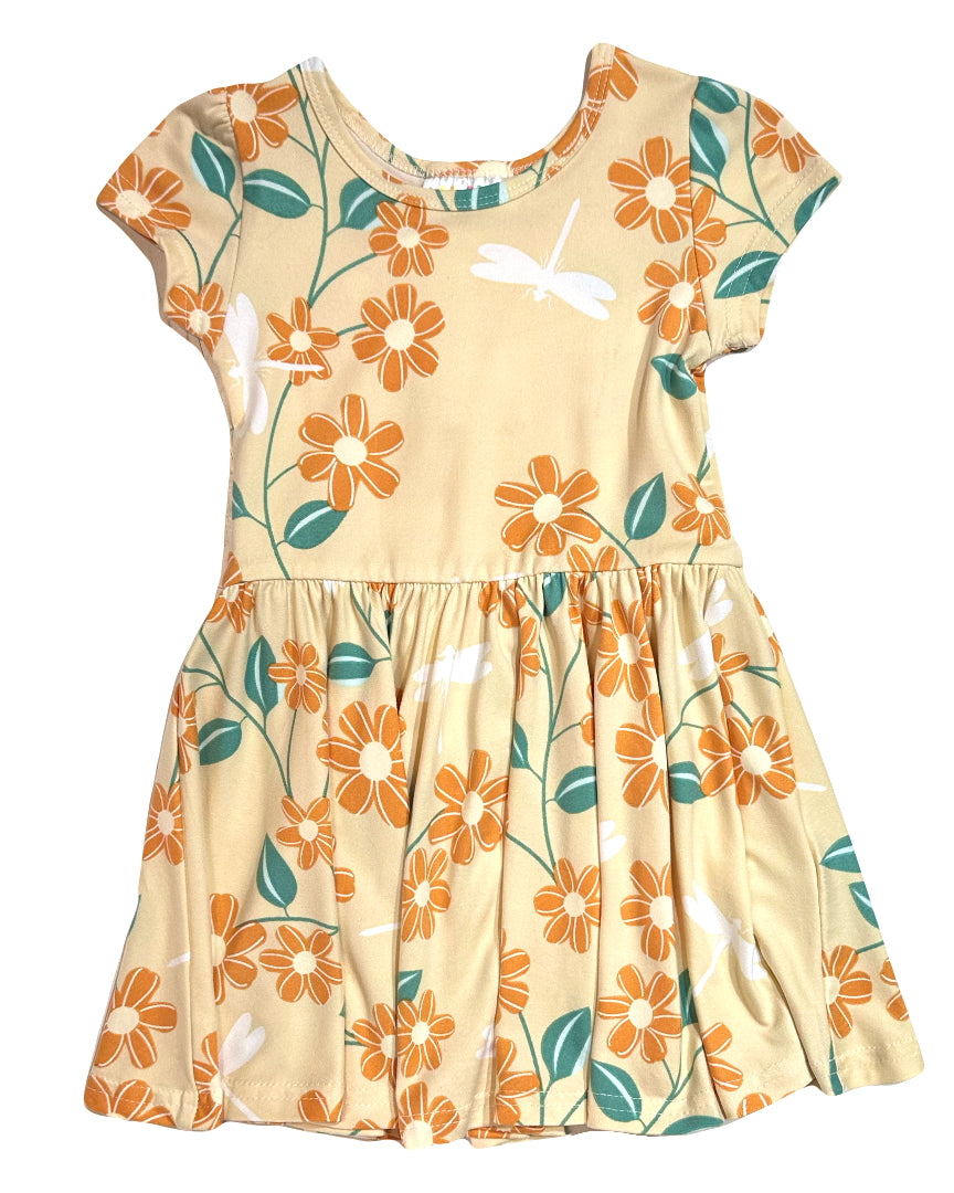 Golden Dragonfly Cap Dress