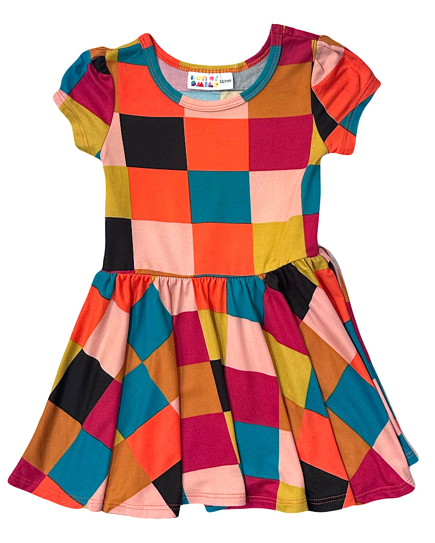 Colorblock Carnival Cap Dress