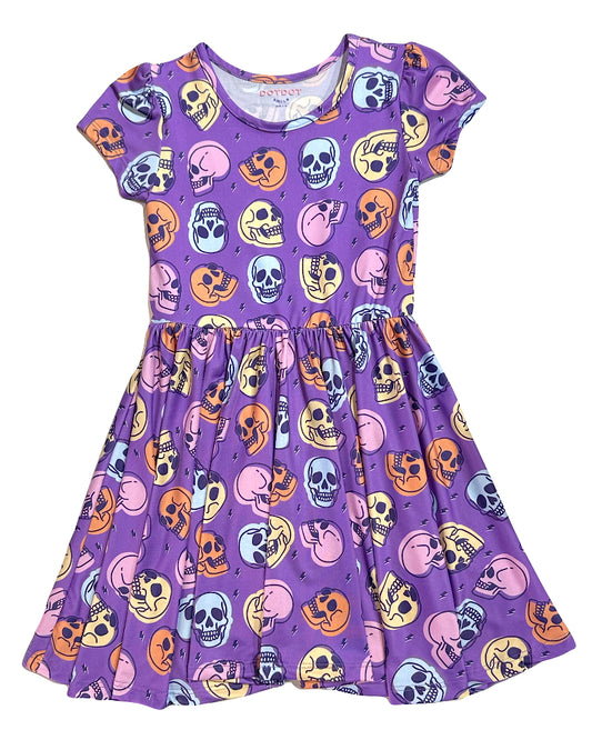 Frightful Fun Skulls Cap Dress ๐๐๐งก
