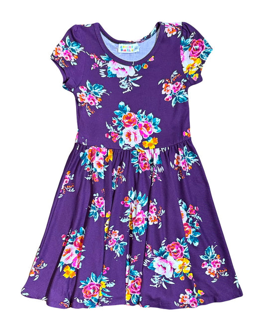 Violet Bloom Cap Dress