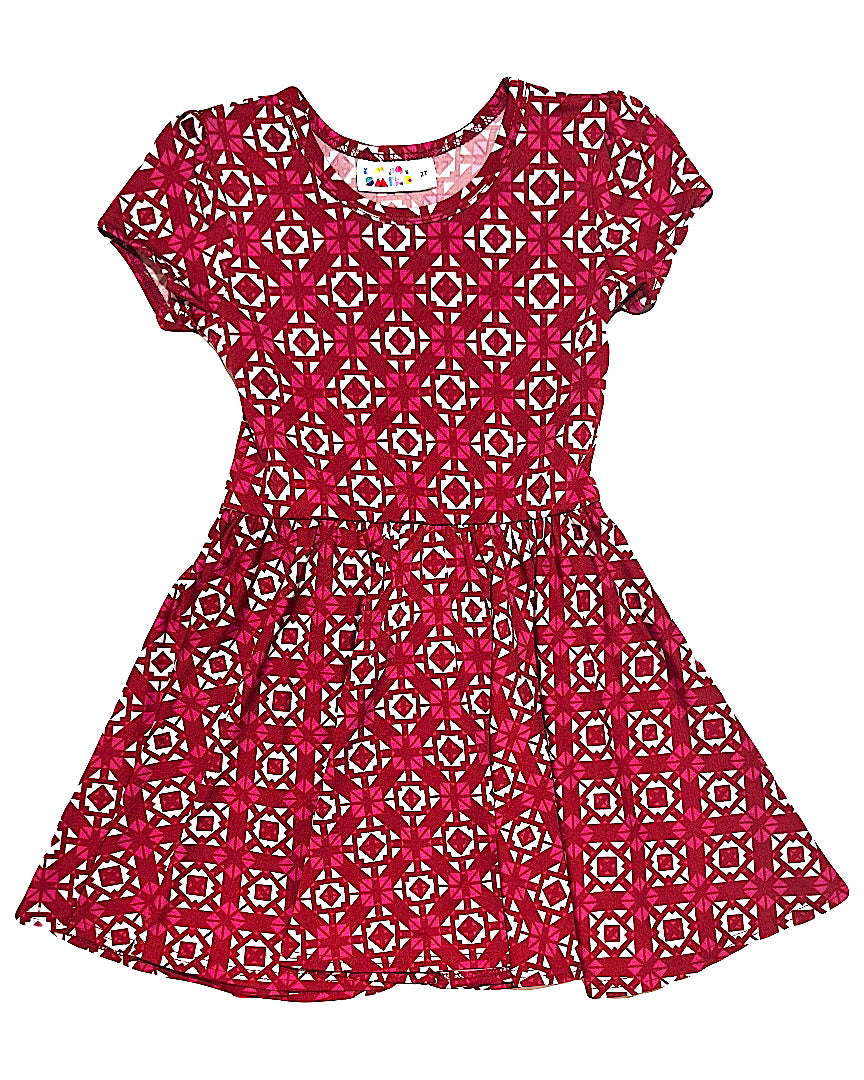 Radiant Ruby Cap Dress