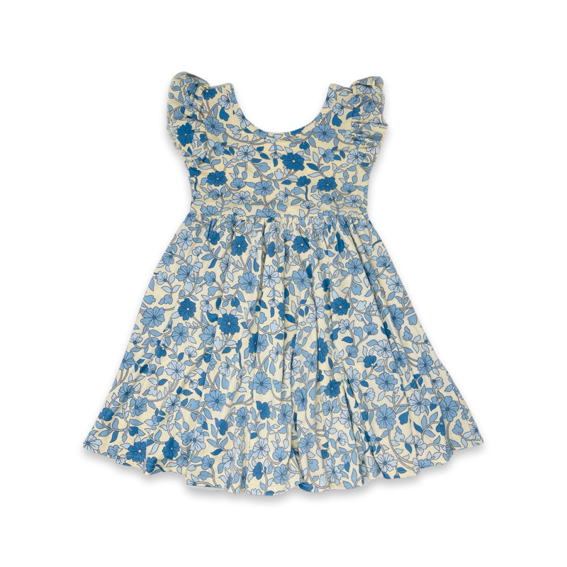 Light Blue Floral Empire Dress