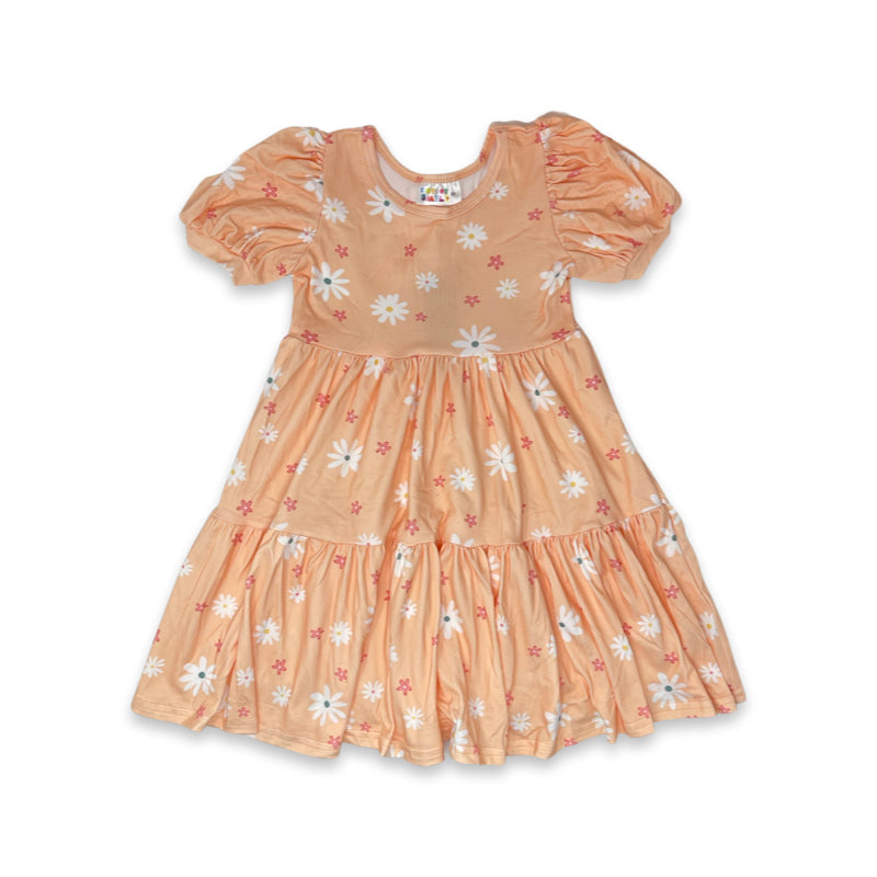 Peach Daisy Tier Dress