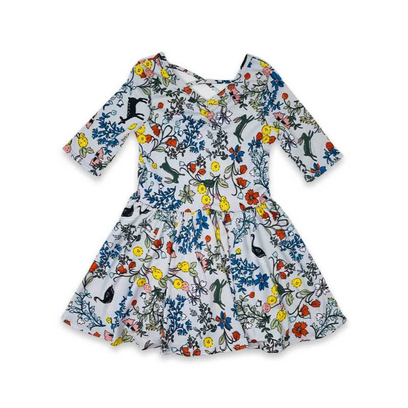 Outlined Floral Ballerina Dress