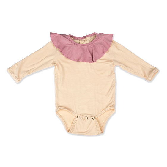 Mauve and Cream Contrast Bodysuit