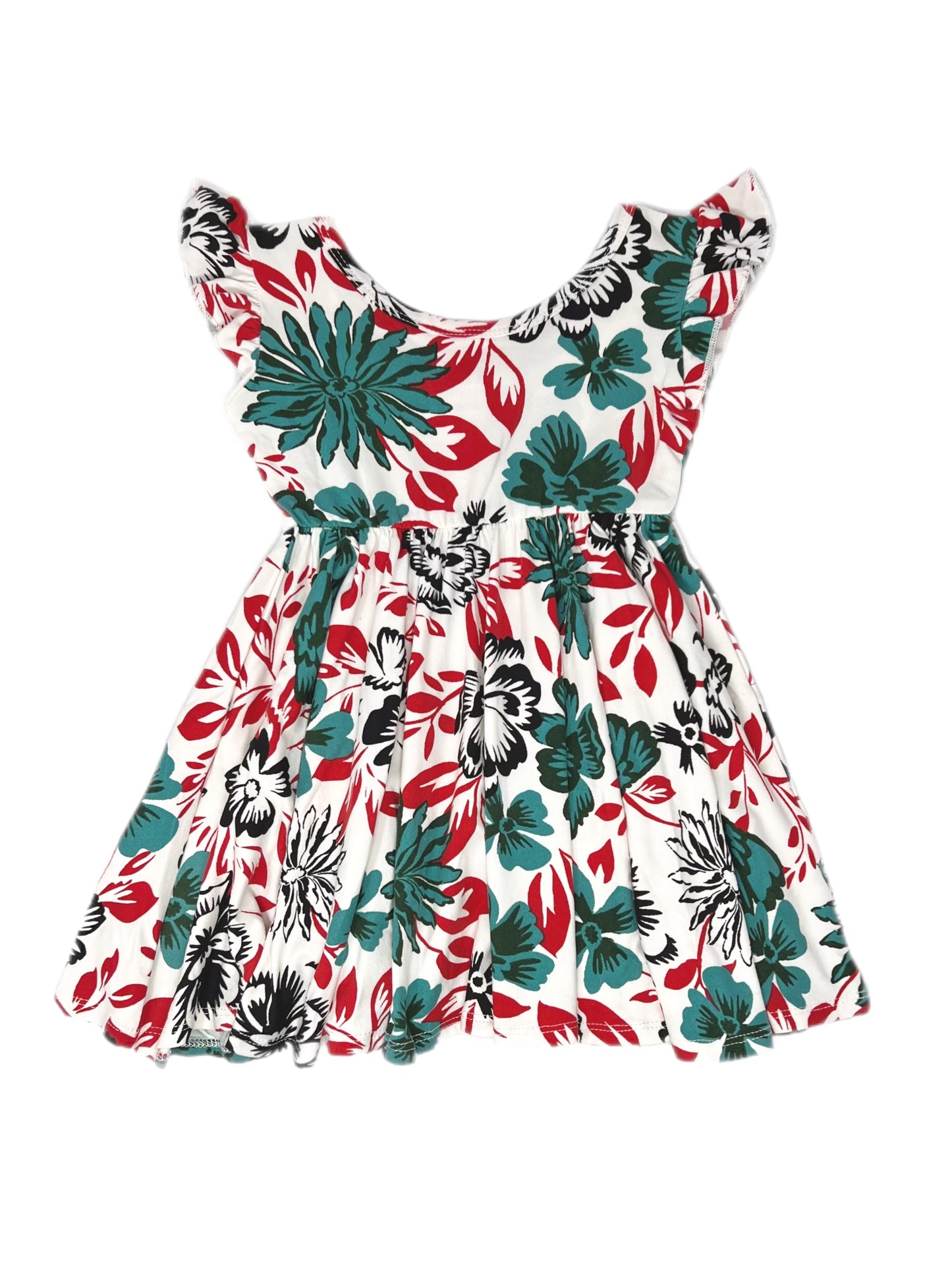 Christmas Floral Fun Empire Dress