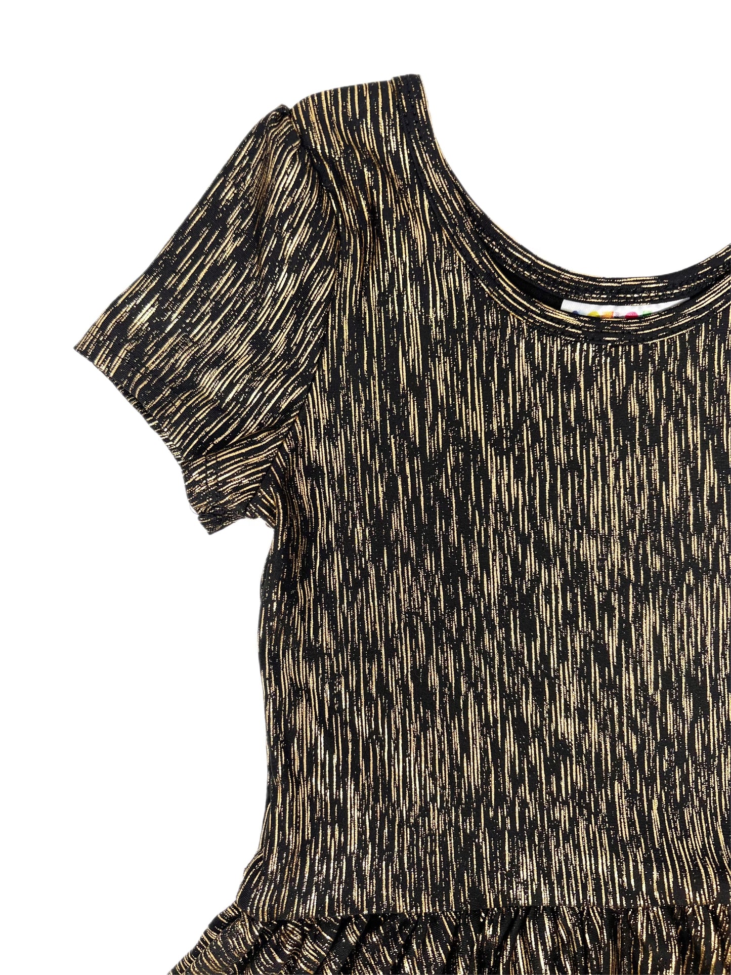Glitter & Gold Fancy Cap Dress