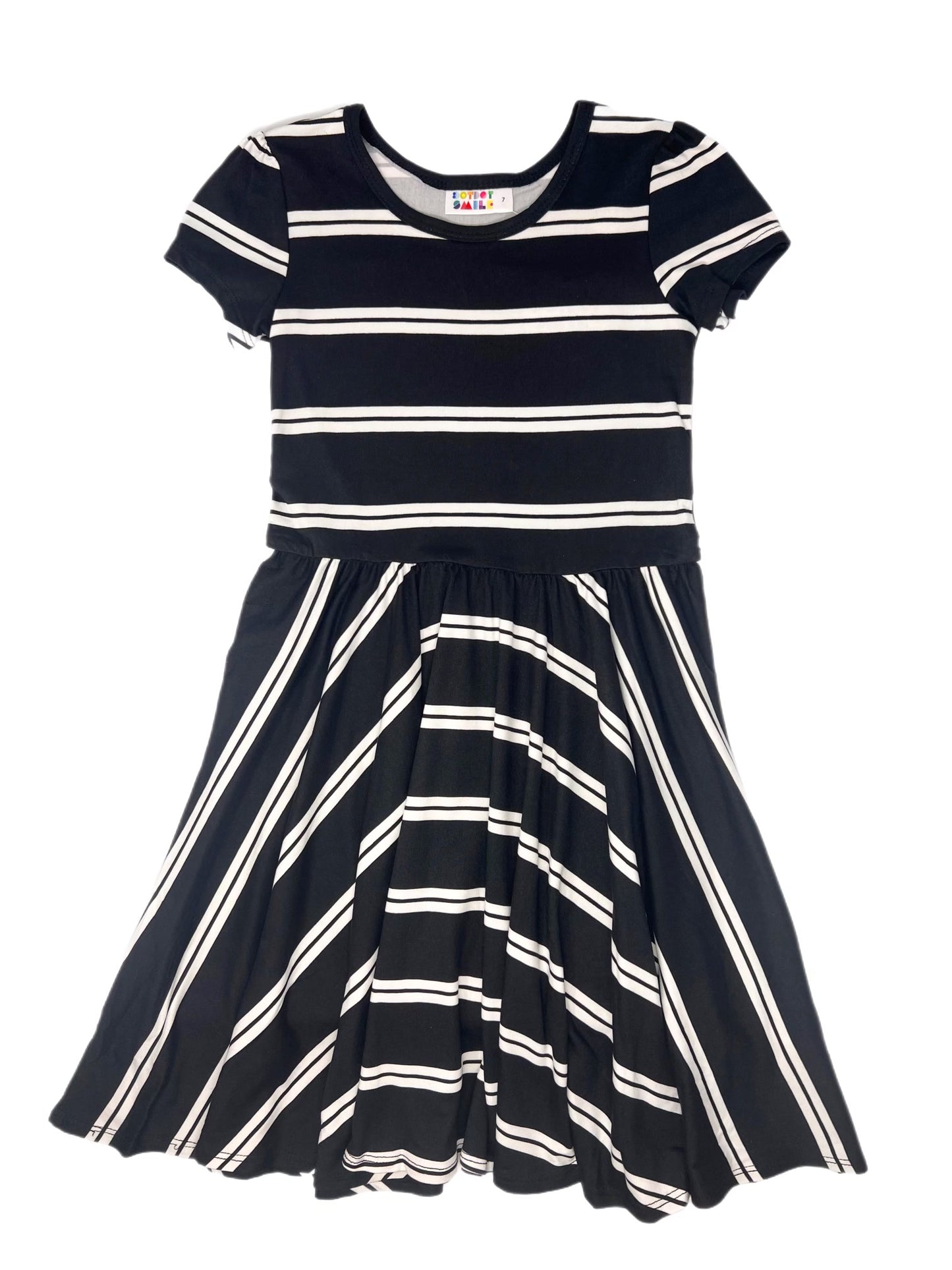 Black & White Stripes Cap Dress