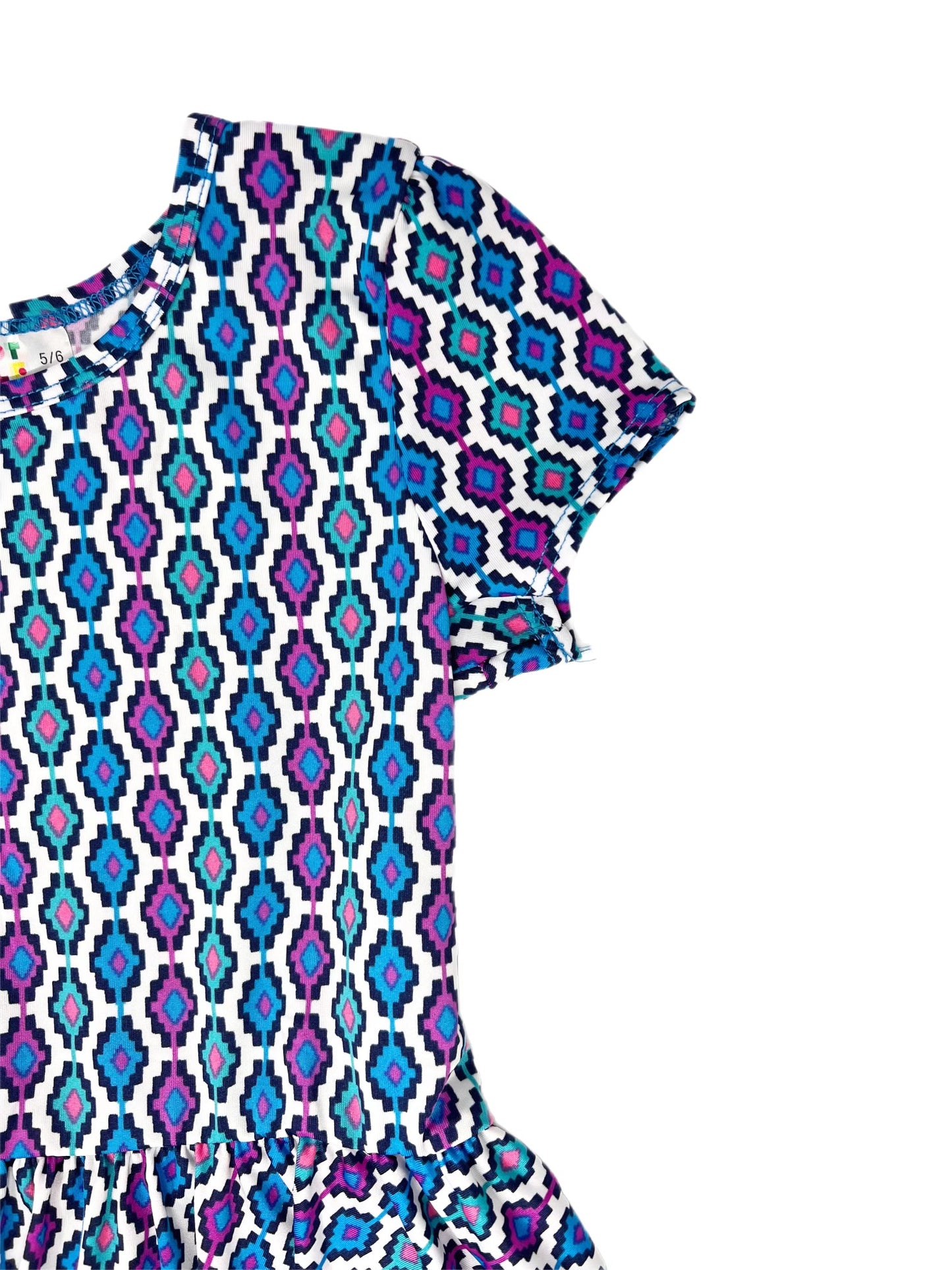 🔵 Blue & 🟣 Purple Craze Cap Dress