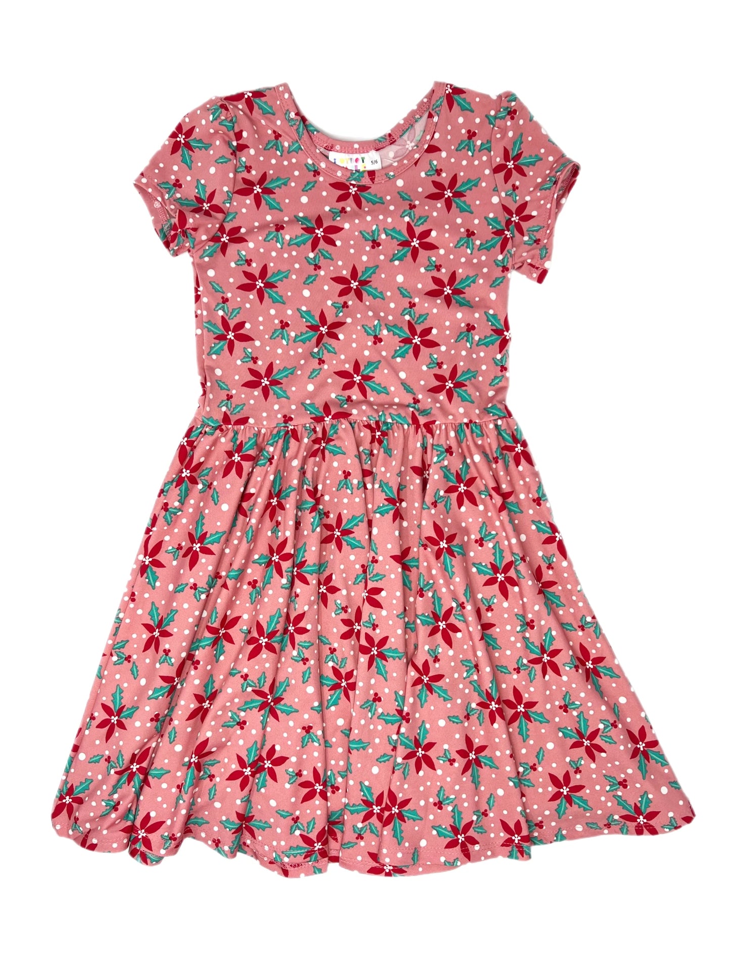 Pink Poinsettia Cap Dress
