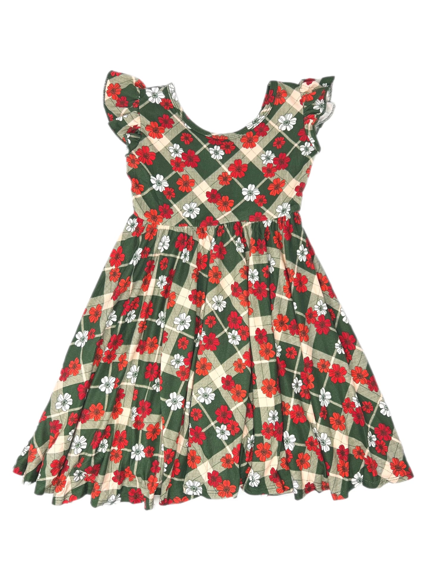 Festive Floral Empire Dress