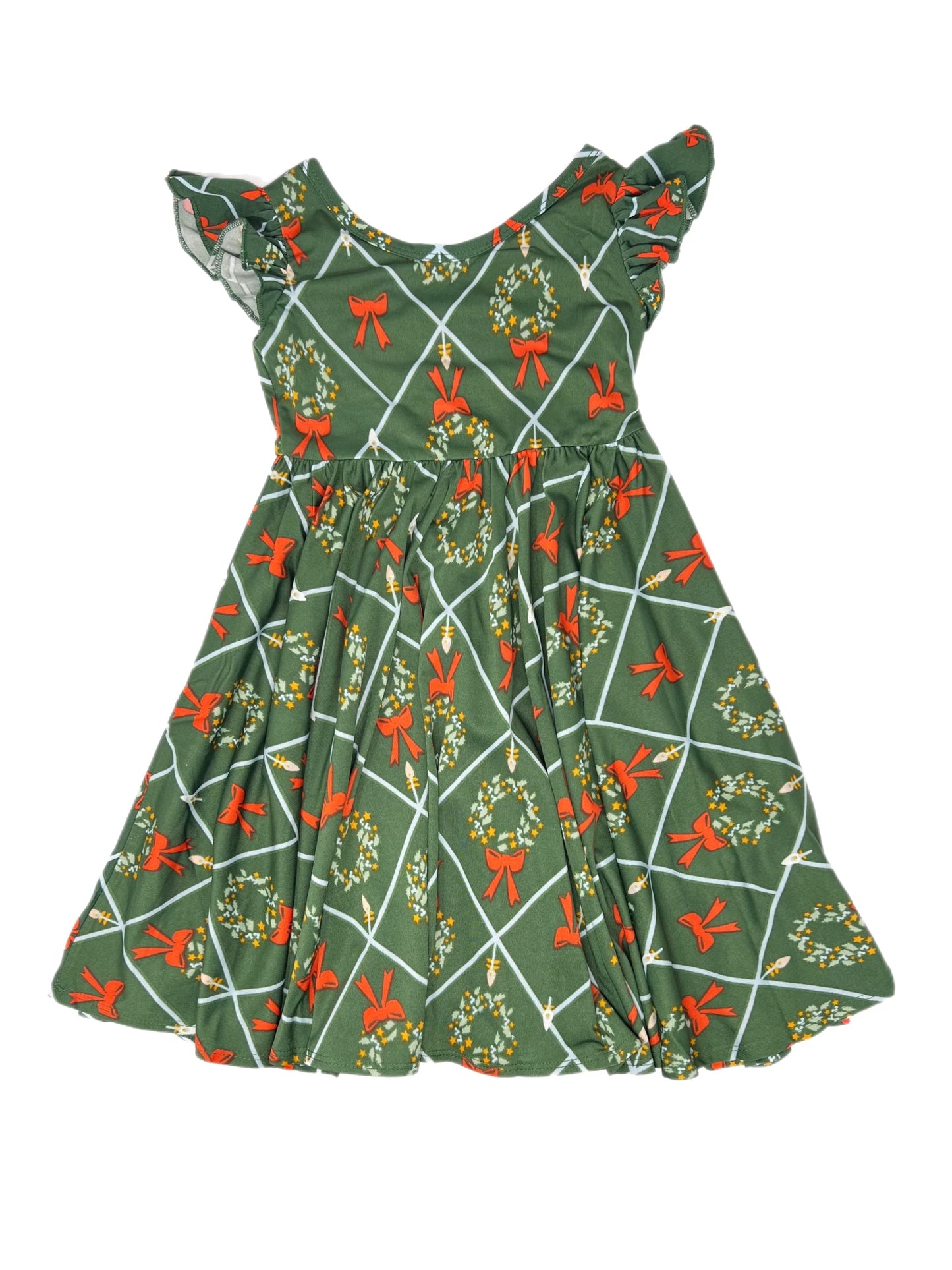 Red Ribbon Wreath Empire Dress