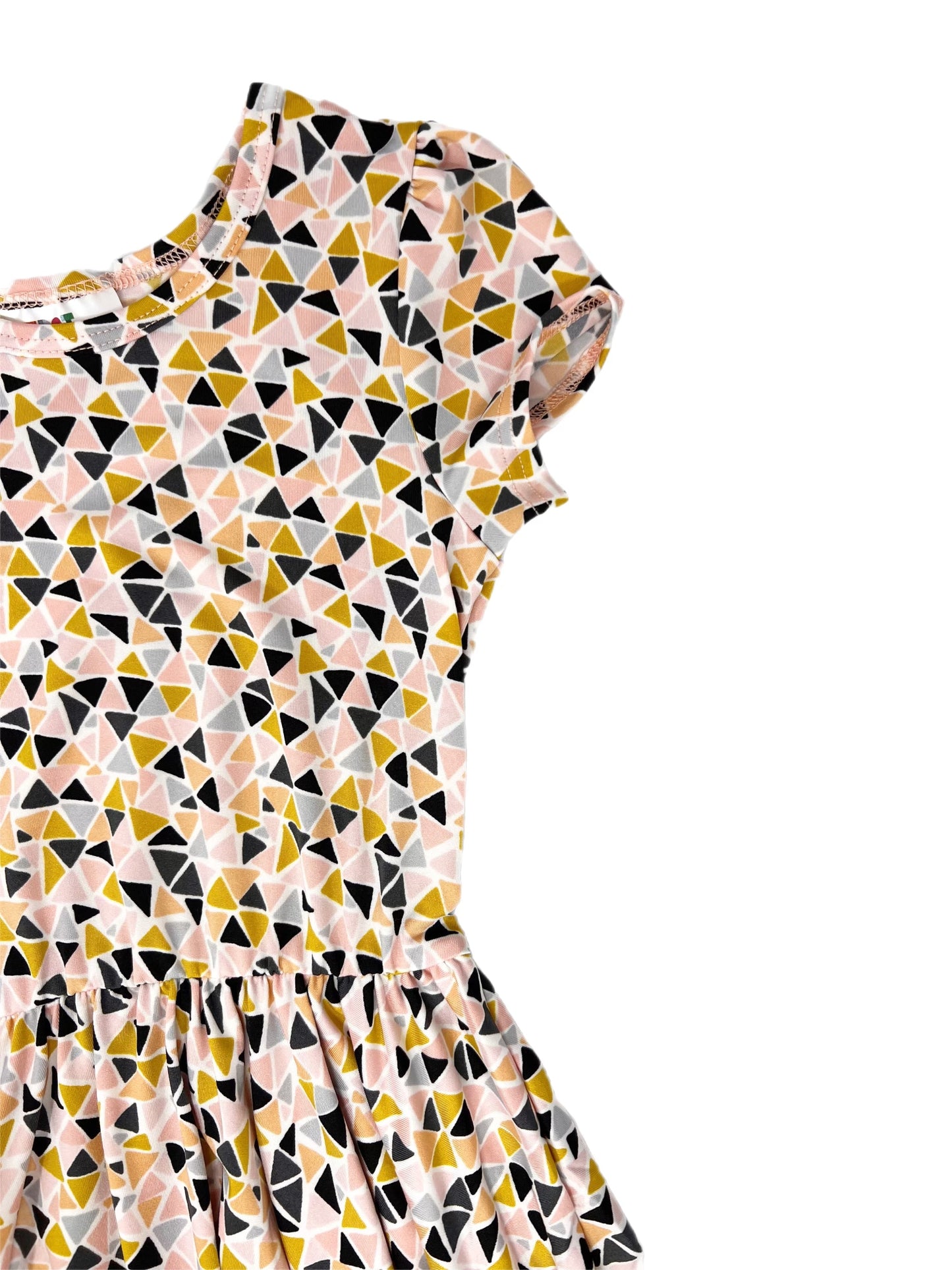 Pink/Gold/Black Triangle Cap Dress