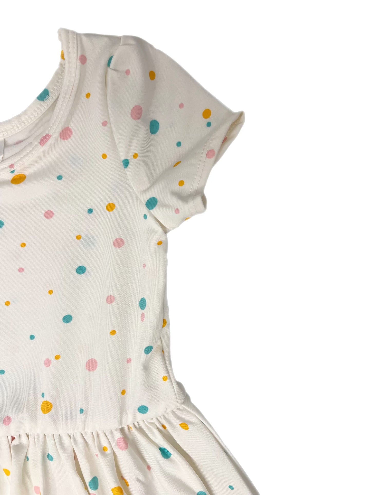 Pink & Turquoise Dots Cap Dress