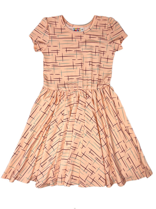 Playful in Peach CAP DRESS